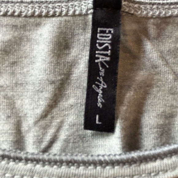 Edista Los Angelas t-shirt with mesh floral print overlay grey underneath size L - Picture 8 of 11